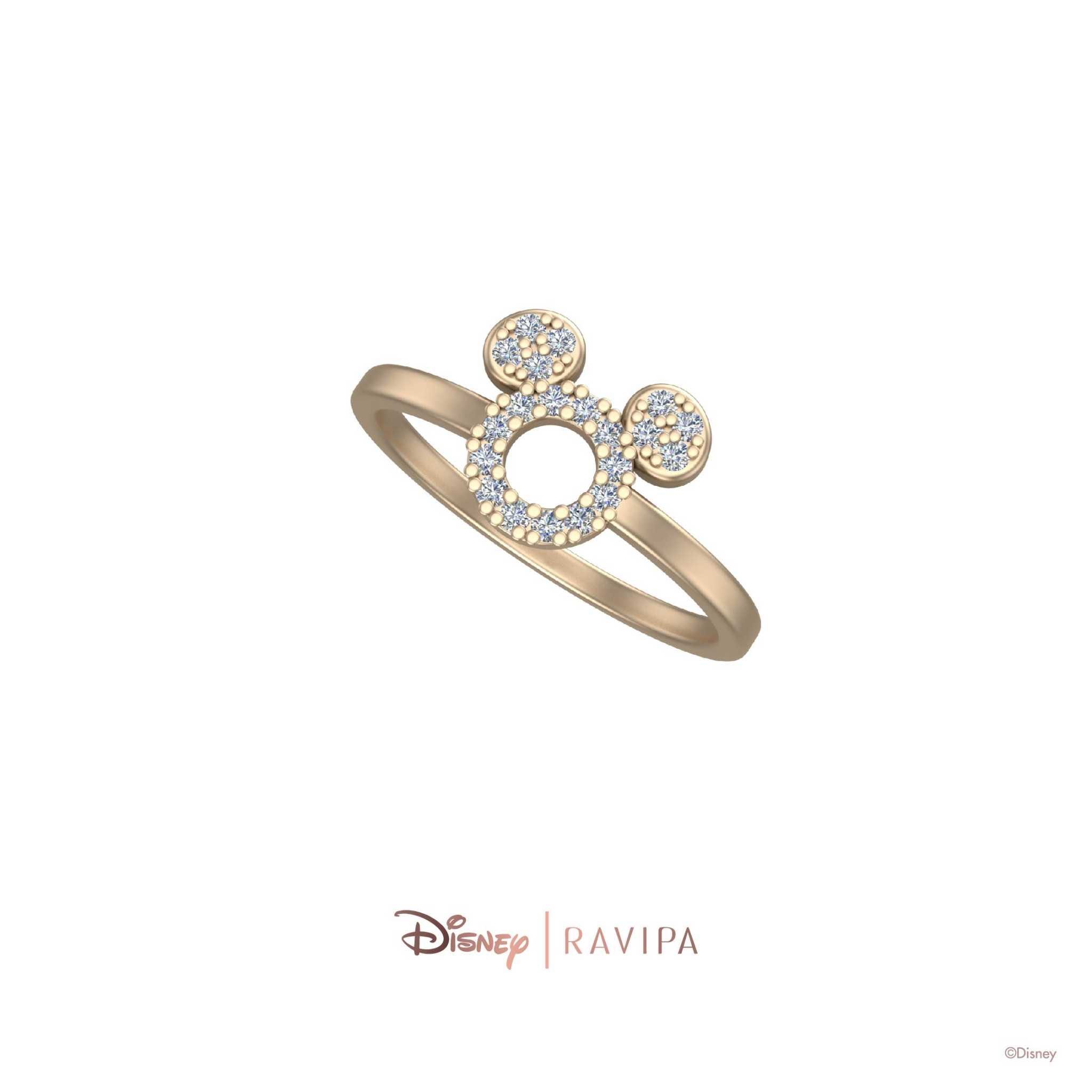 Gold Mickey Mouse Diamond Ring