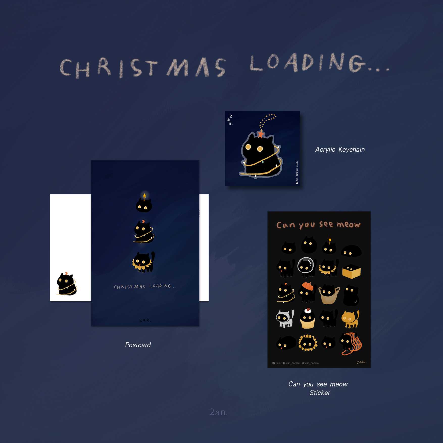 Christmas loading | Black cat