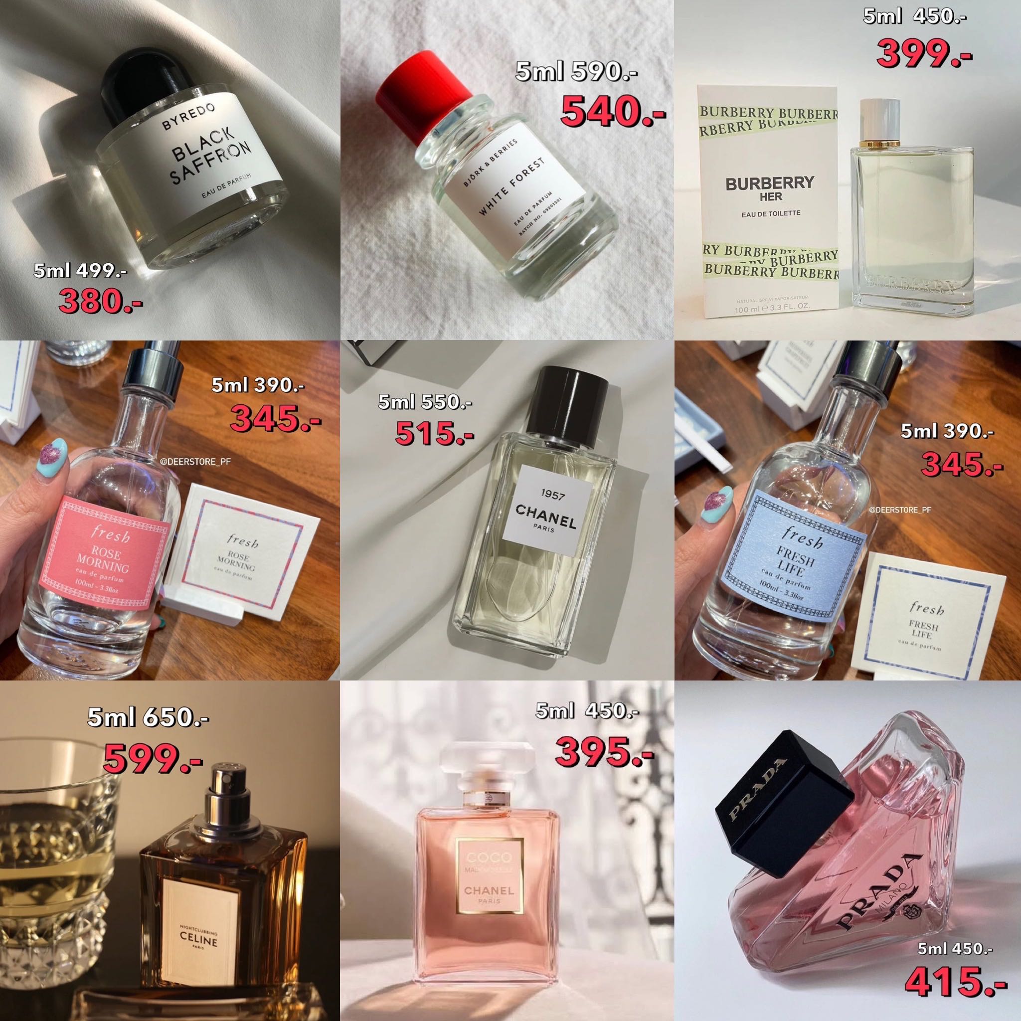 (sale) น้ำหอมแบ่งขาย 5ml 
