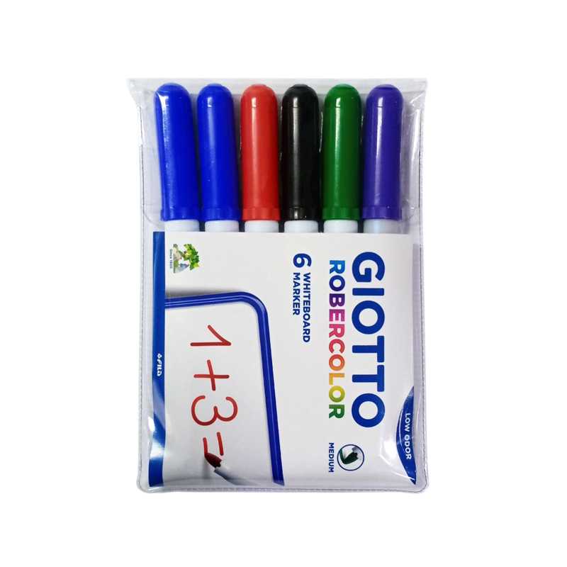 GIOTTO Robercolor Whiteboard Markers (ปากกาไวท์บอร์ดแบบชุด 5 สี 6 ด้าม) 414200
