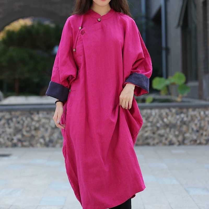 Cotton linen dress washed linen