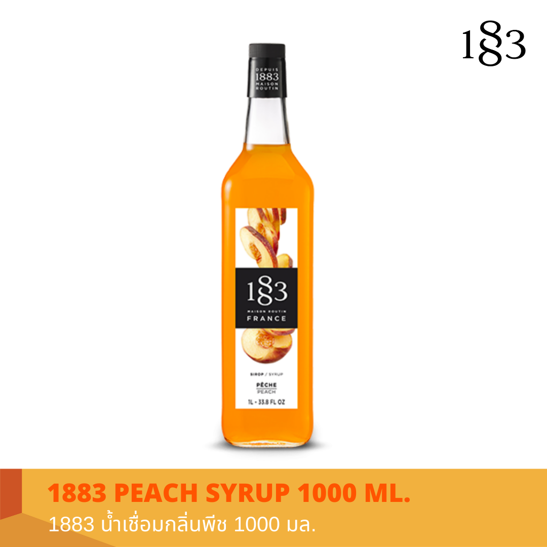 1883 PEACH FLAVORED SYRUP 1000 ml.