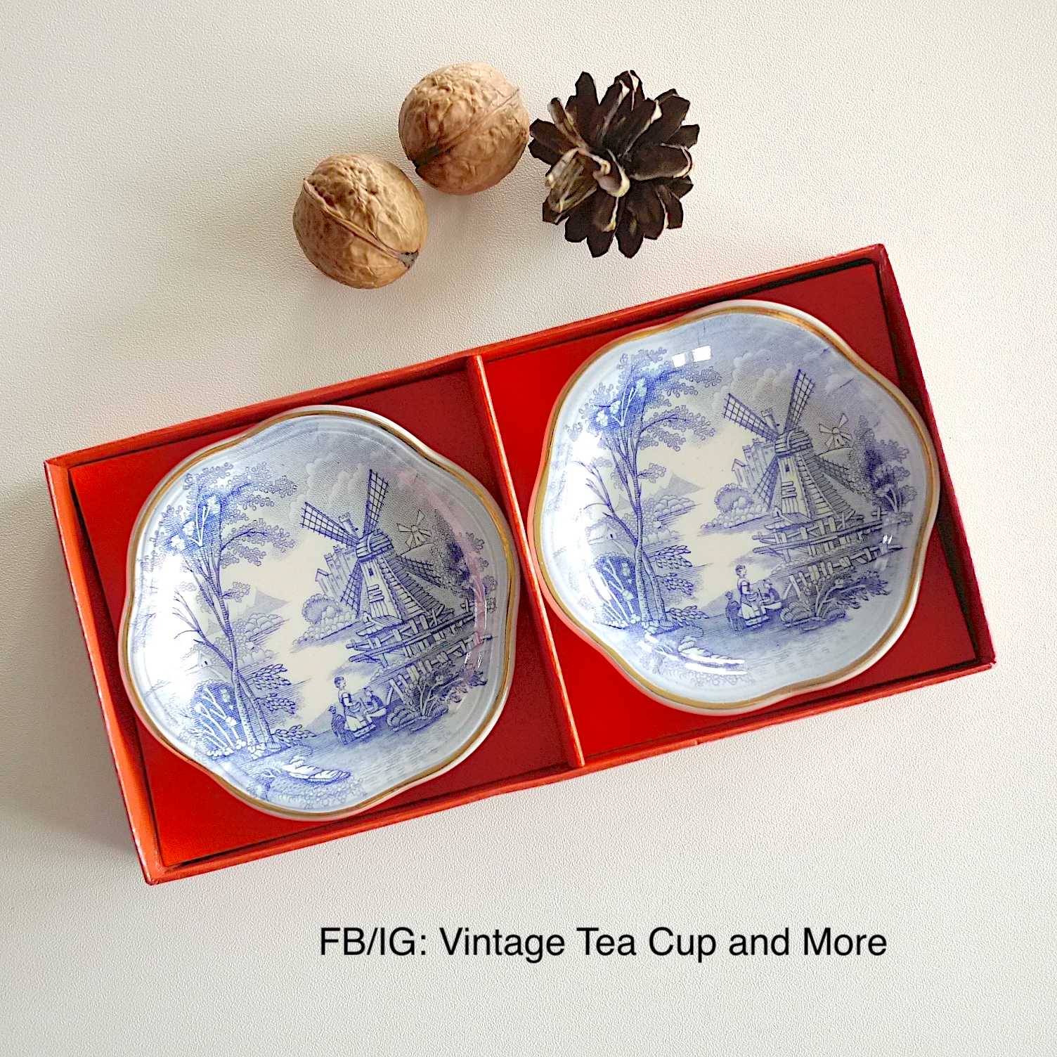 จานวางถุงชา Royal Worcester Paslissy Windmill