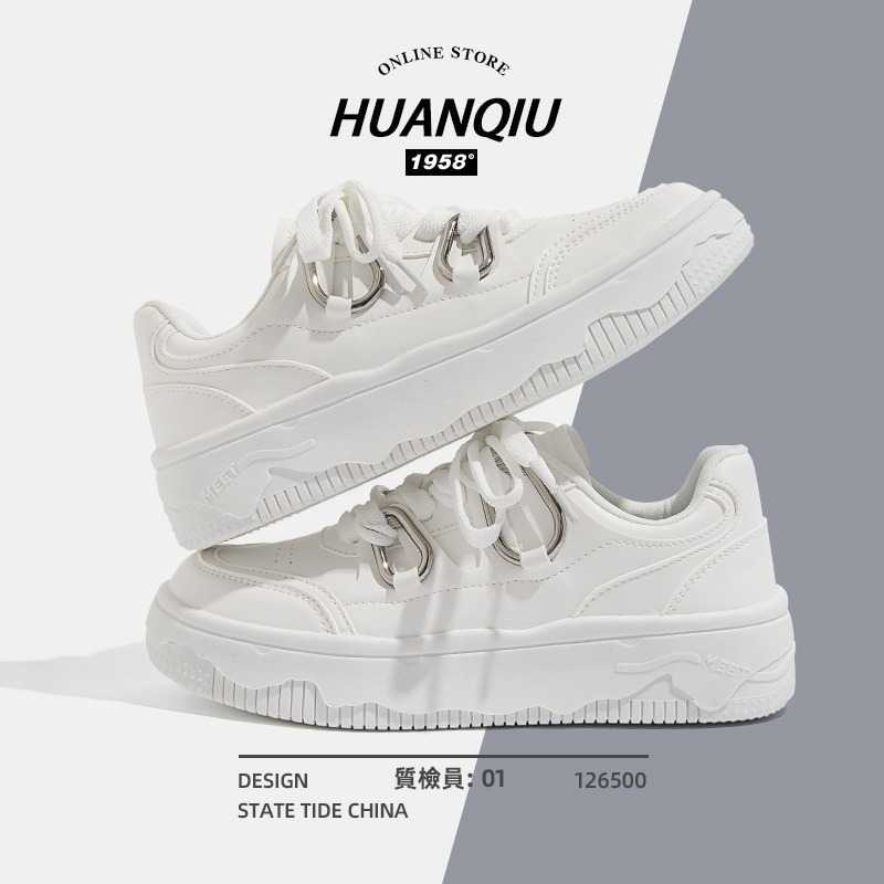 pre-oder รองเท้าผ้าใบ ins 2022 new women's shoes HuanQiu ส้นสูง 4 ซม.