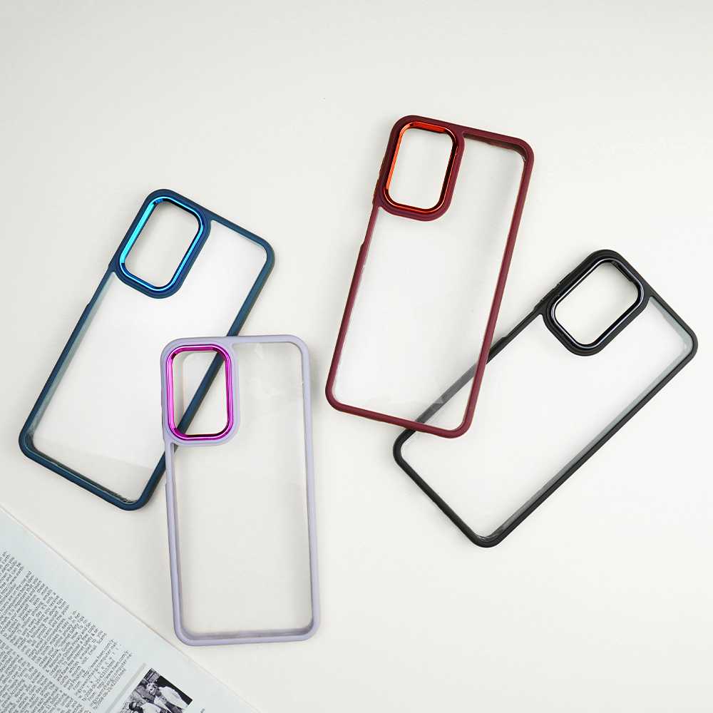 เคสมือถือ Samsung A23 4G เคสขอบสี เคสขอบกล้องโครเมี่ยม