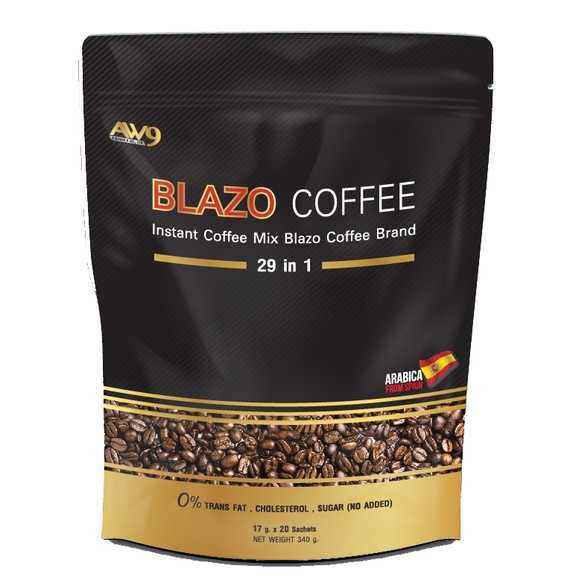 BLAZO COFFEE กาแฟ เพื่อสุขภาพ (29 IN 1) ตรา เบลโซ่ คอฟฟี่ 1 ห่อ 20 ซอง