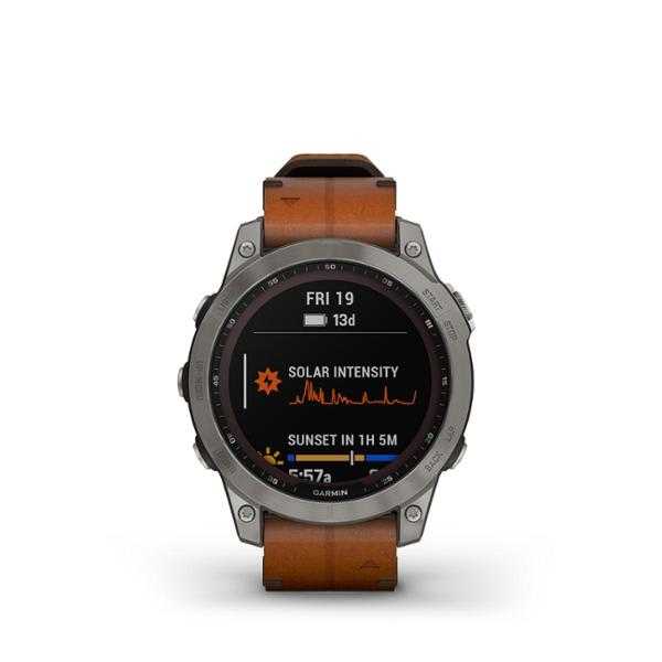 Fēnix 7 Sapphire Solar with Chestnut Leather Band