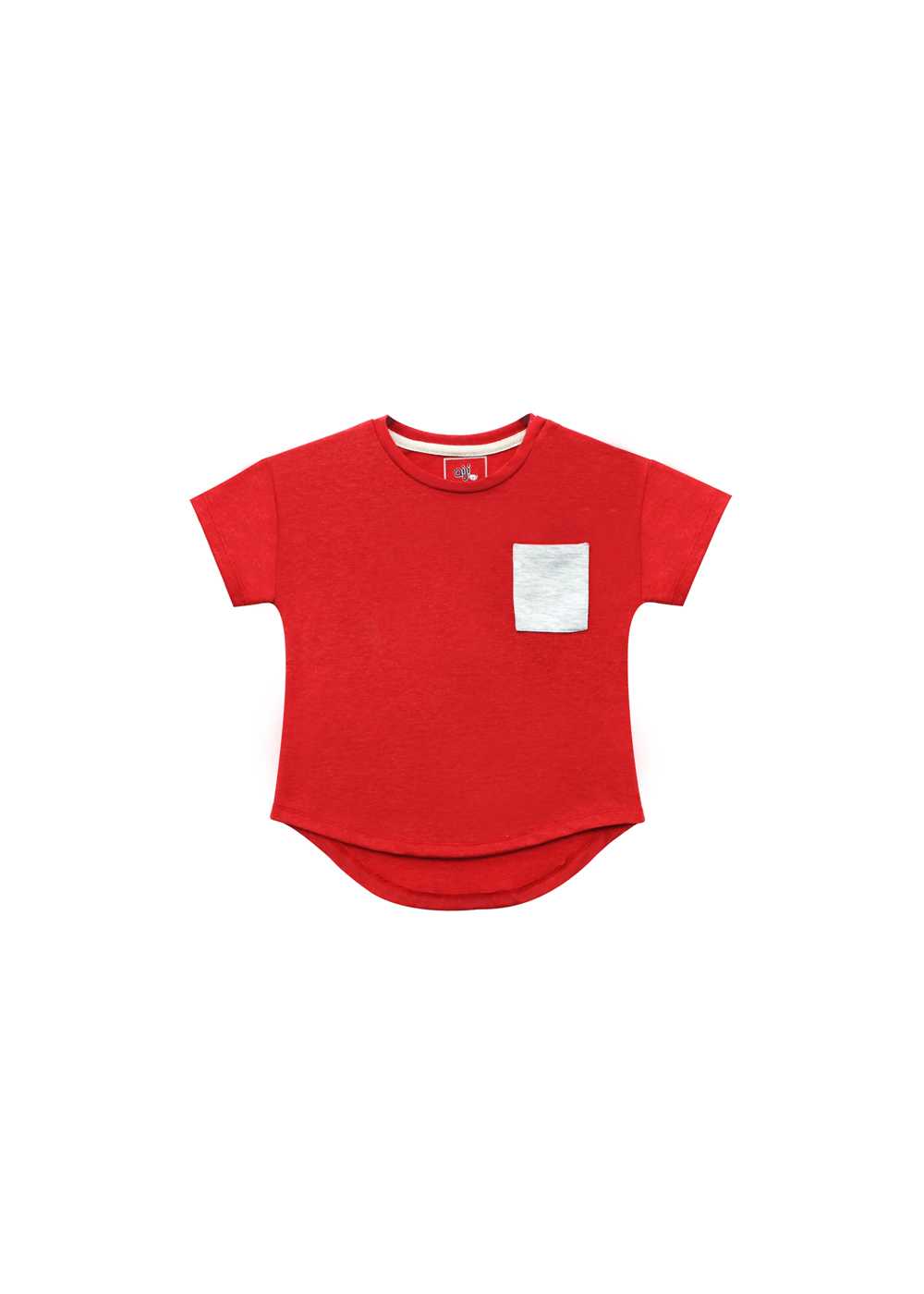 QueenCows Kids เสื้อแขนสั้น Tiago Top (Red)