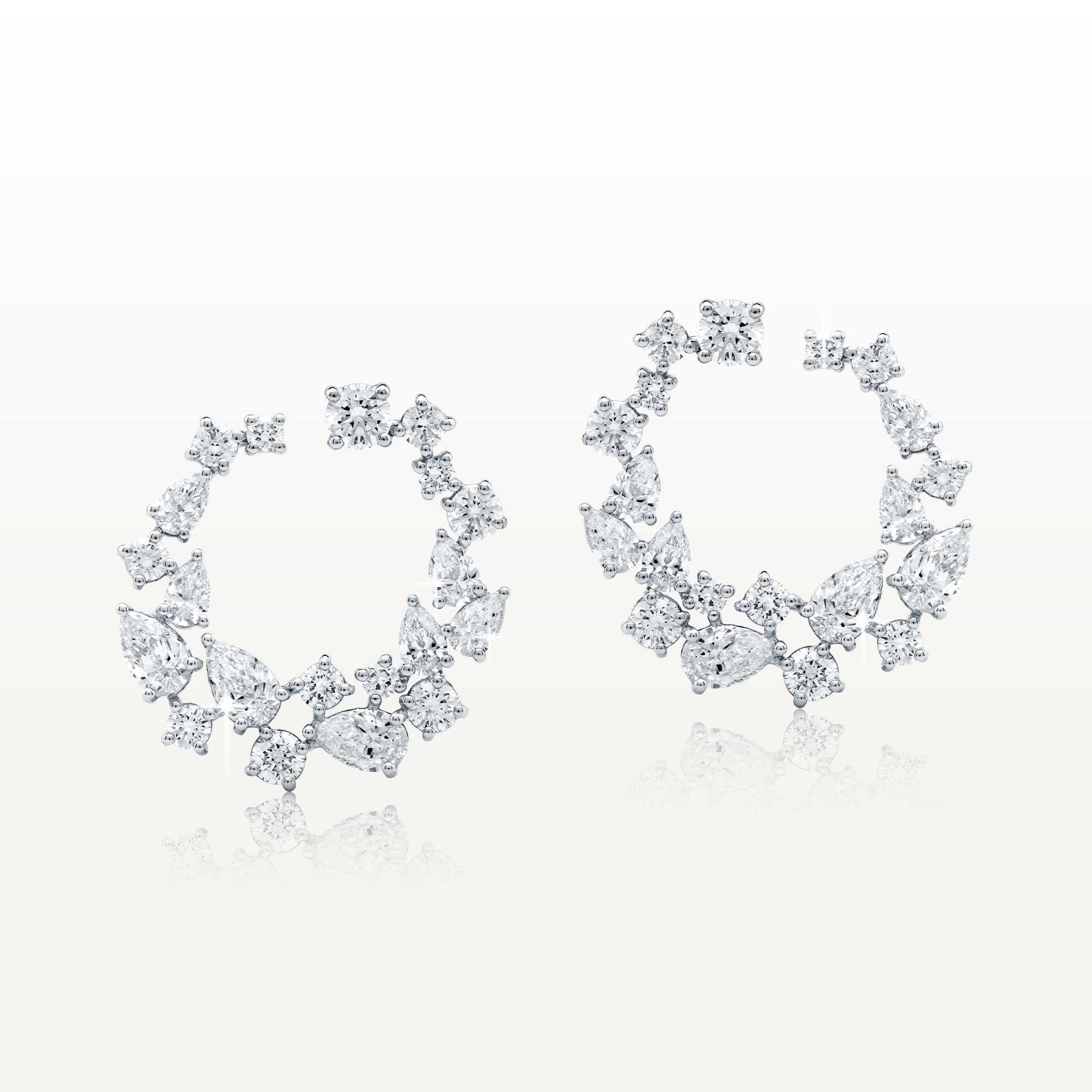 JASMIN Spiral Diamond Hoop Earrings