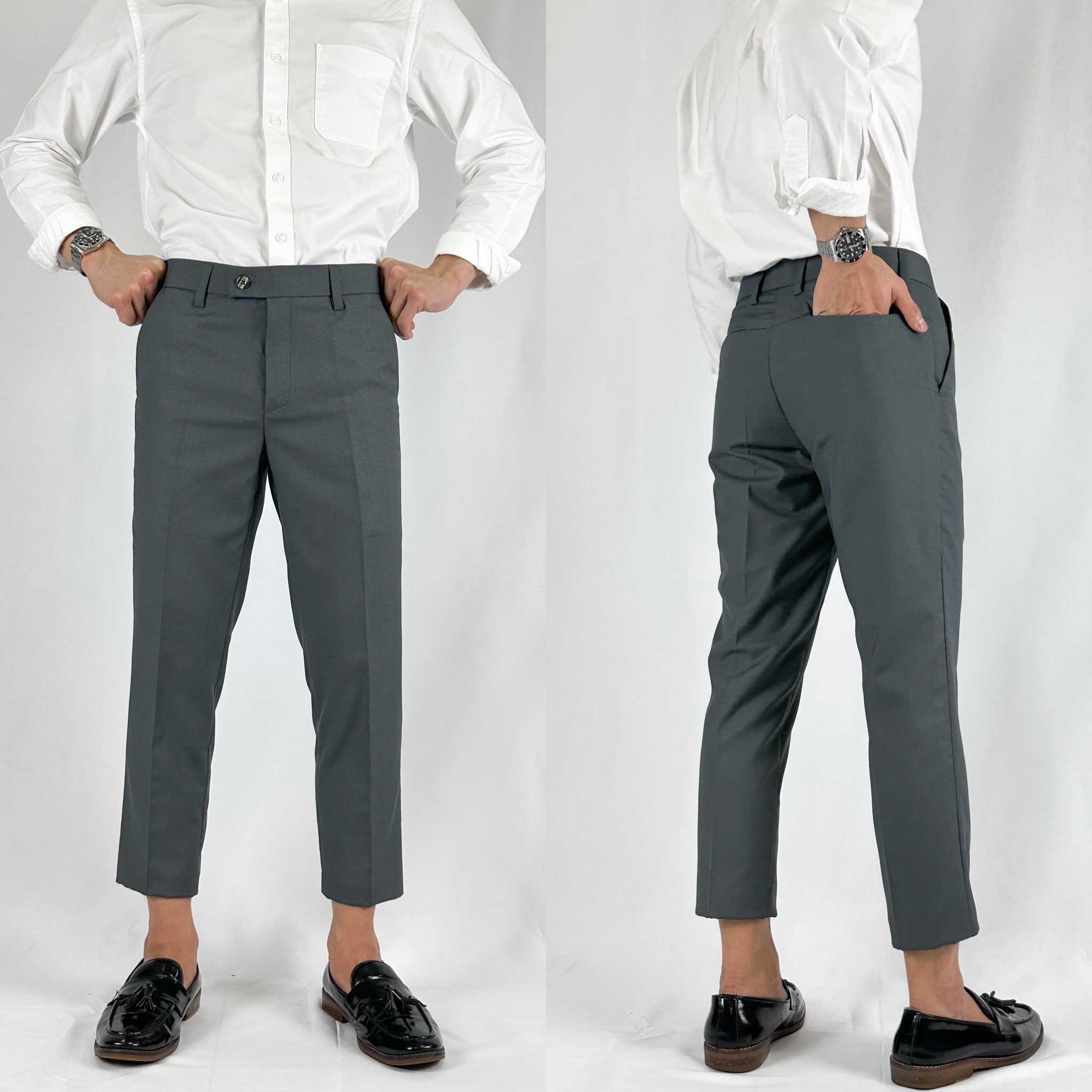 กางเกงผู้ชาย Signature pants  สีเทา