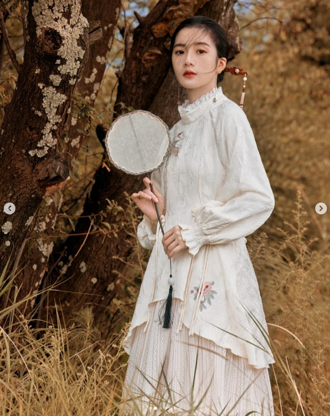 Flower making new Chinese style series gentle half two original ethnic style embroidery dress
