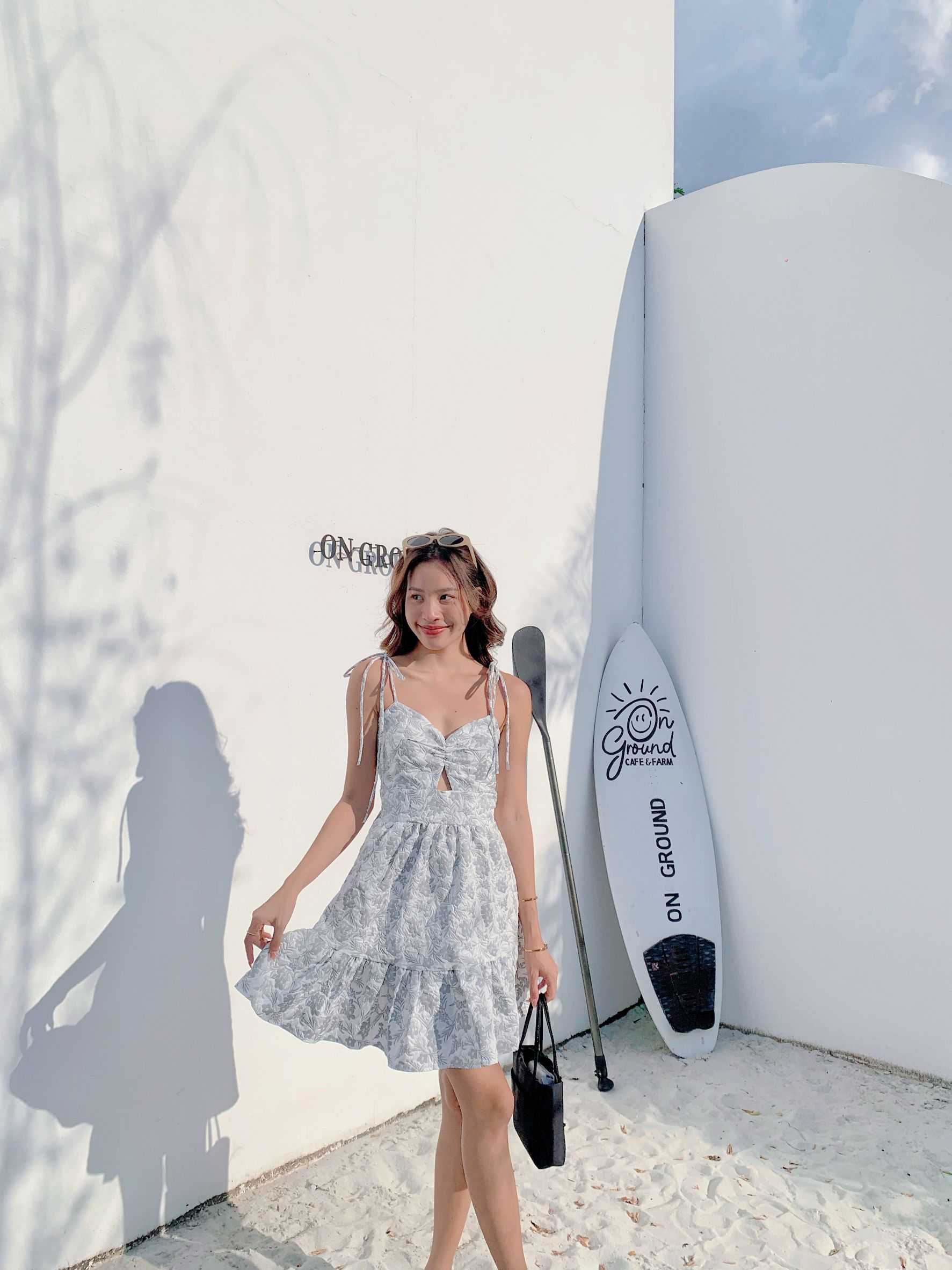 Dolly My Ap'sy dress#1448-1 ชุดเดรสสายเดี่ยวมาใหม่ค๊า สายผูกปรับได้นะคะ หน้าอกเสริมฟองน้ำ