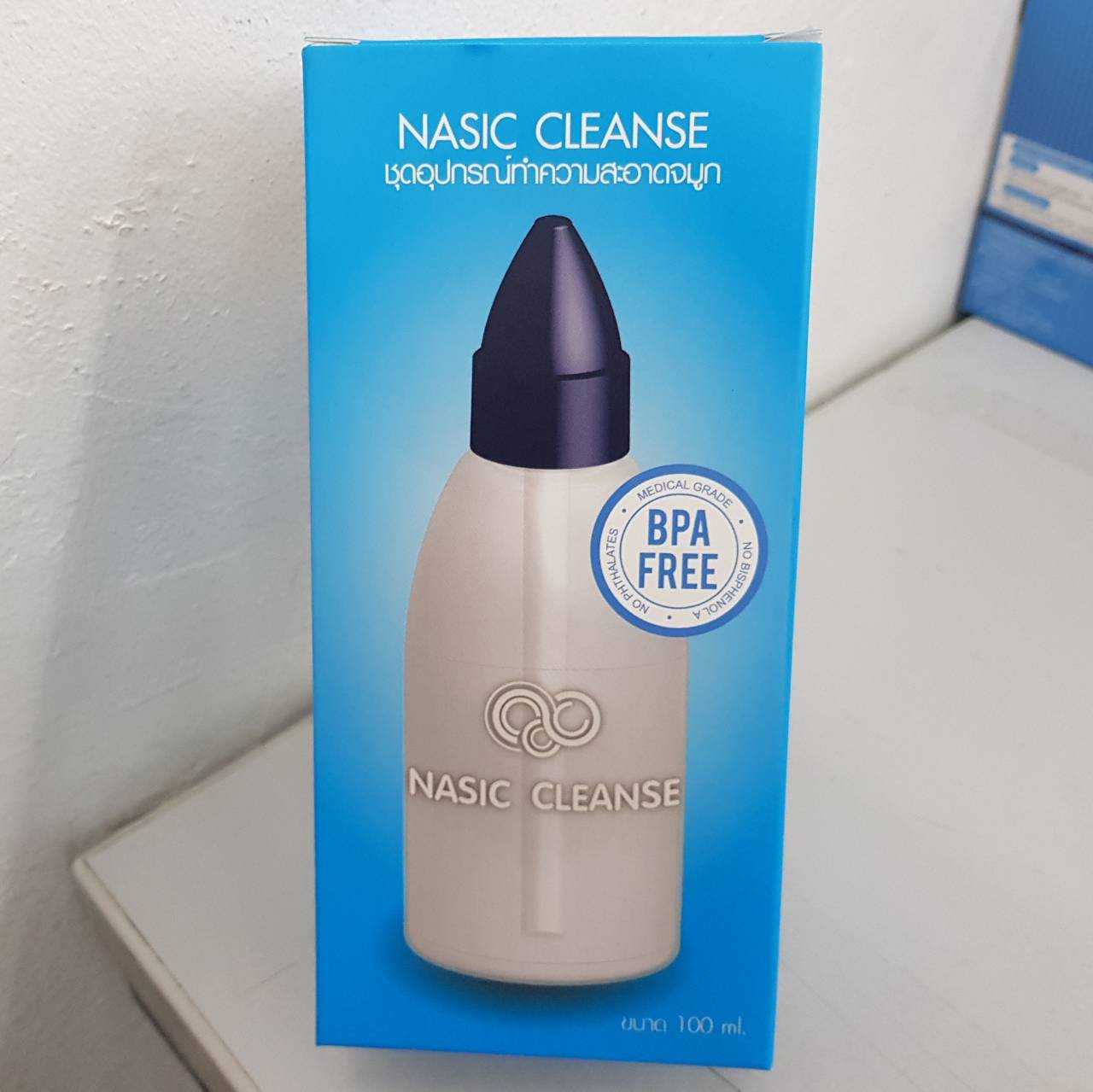 Nasic Cleanse ชุดอุปกรณ์ล้างจมูก 100 ML + เกลือ 10 ซอง