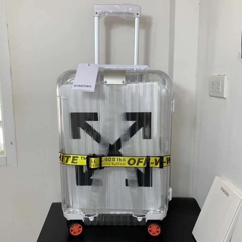 OFF-WHITE X RIMOWA TRANSPARENT POLYCARBONATE CARRY-ON SUITCASE LUGGAGE กระเป๋าเดินทาง ออฟไวท์