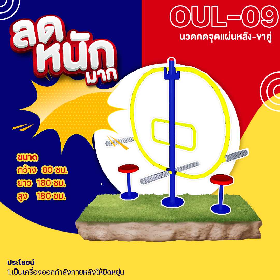 🟡 OUL-09 👀 อุปกรณ์นวดกดจุดแผ่นหลัง-ขาคู่👀ขนาด 80x160x180cm.🟡🔷ทำสีสวย 🌈สั่งทำ 7-15 วัน🚚