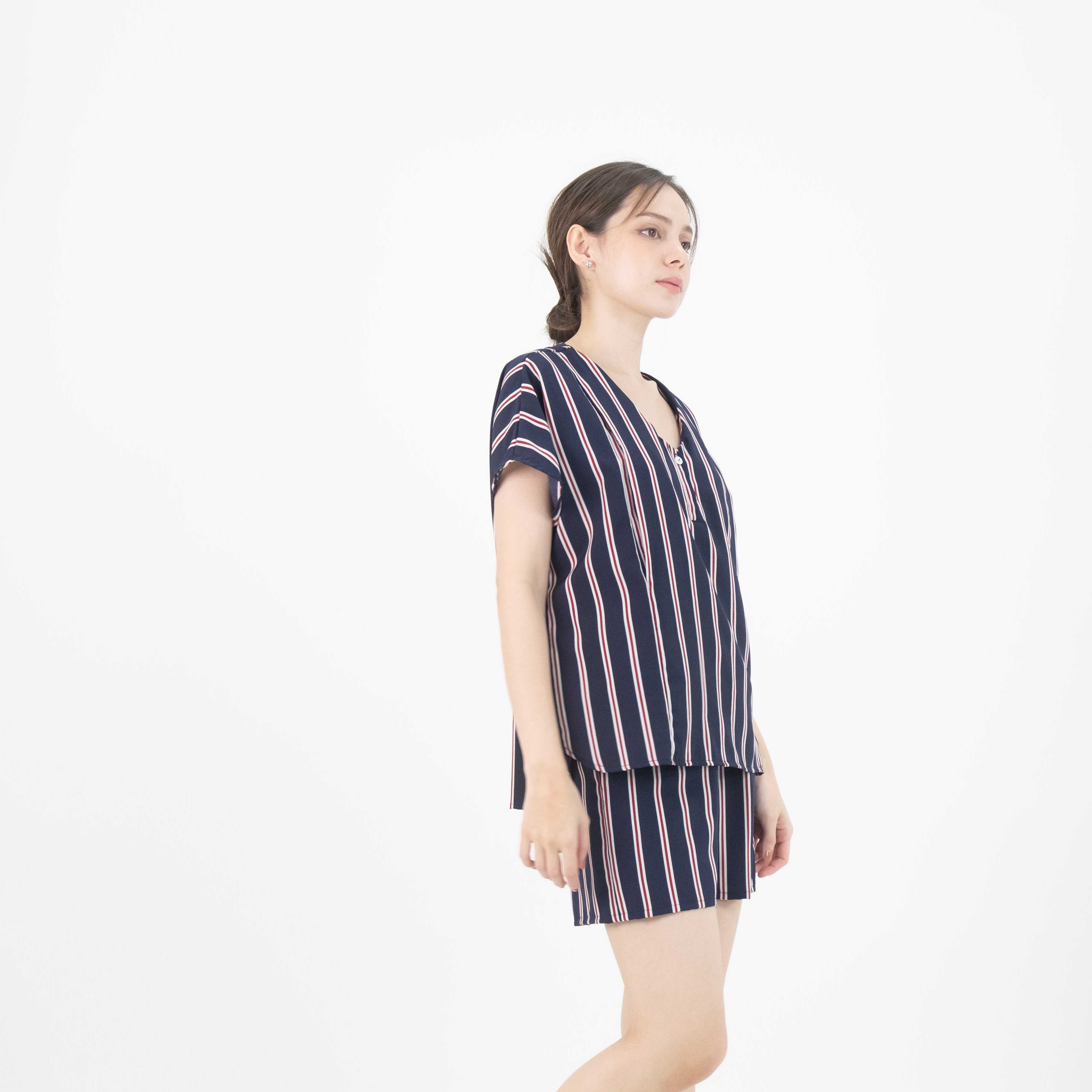 QueenCows ชุดเซ็ตให้นม Thea Cotton Set (Navy)