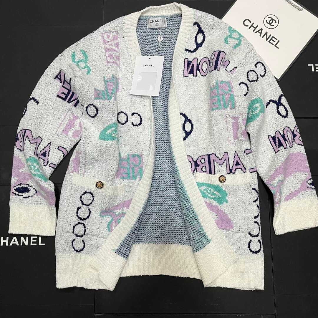 CHANEL CC COCO CAMBON KNITTED CARDIGAN เสื้อคลุมตัวนอก คาร์ดิแกน  แบรนด์ชาแนล ผ้าไหมพรม
