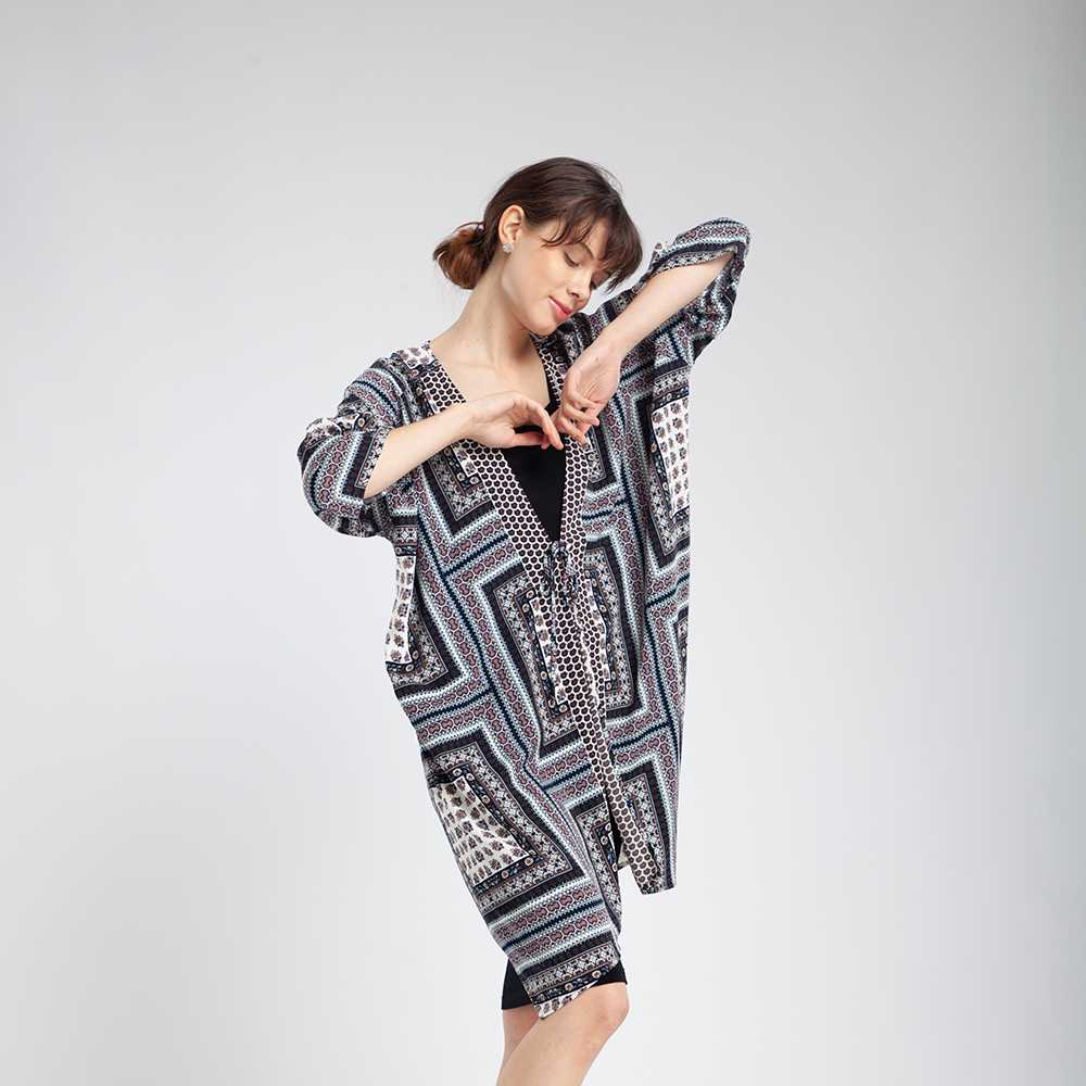 QueenCows ชุดให้นม Teresa Soft Wrap Dress (Navy)