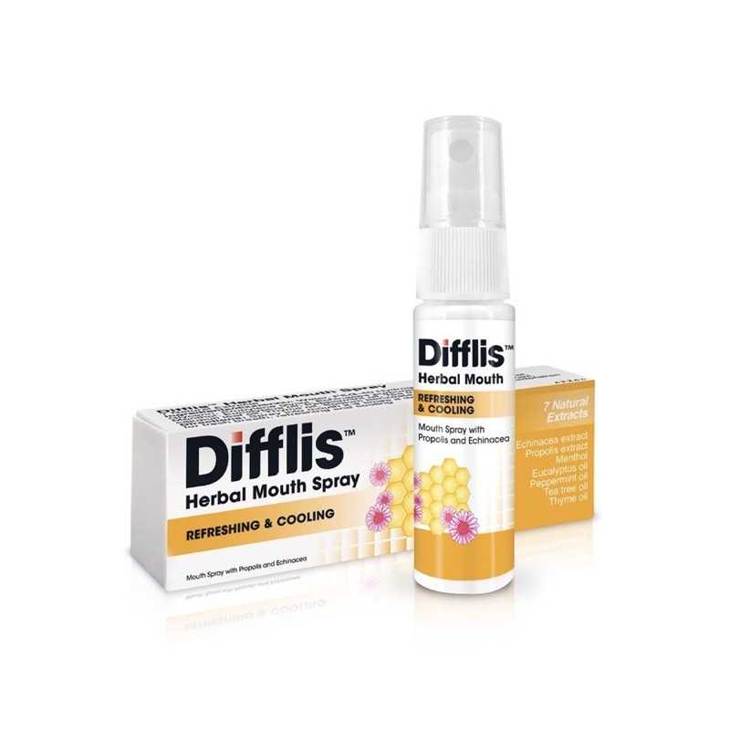 Difflis Herbal Mouth Spray 15 ml. ดิฟฟลิส เฮอร์เบิ้ล เมาท์ สเปรย์ 15 มล.