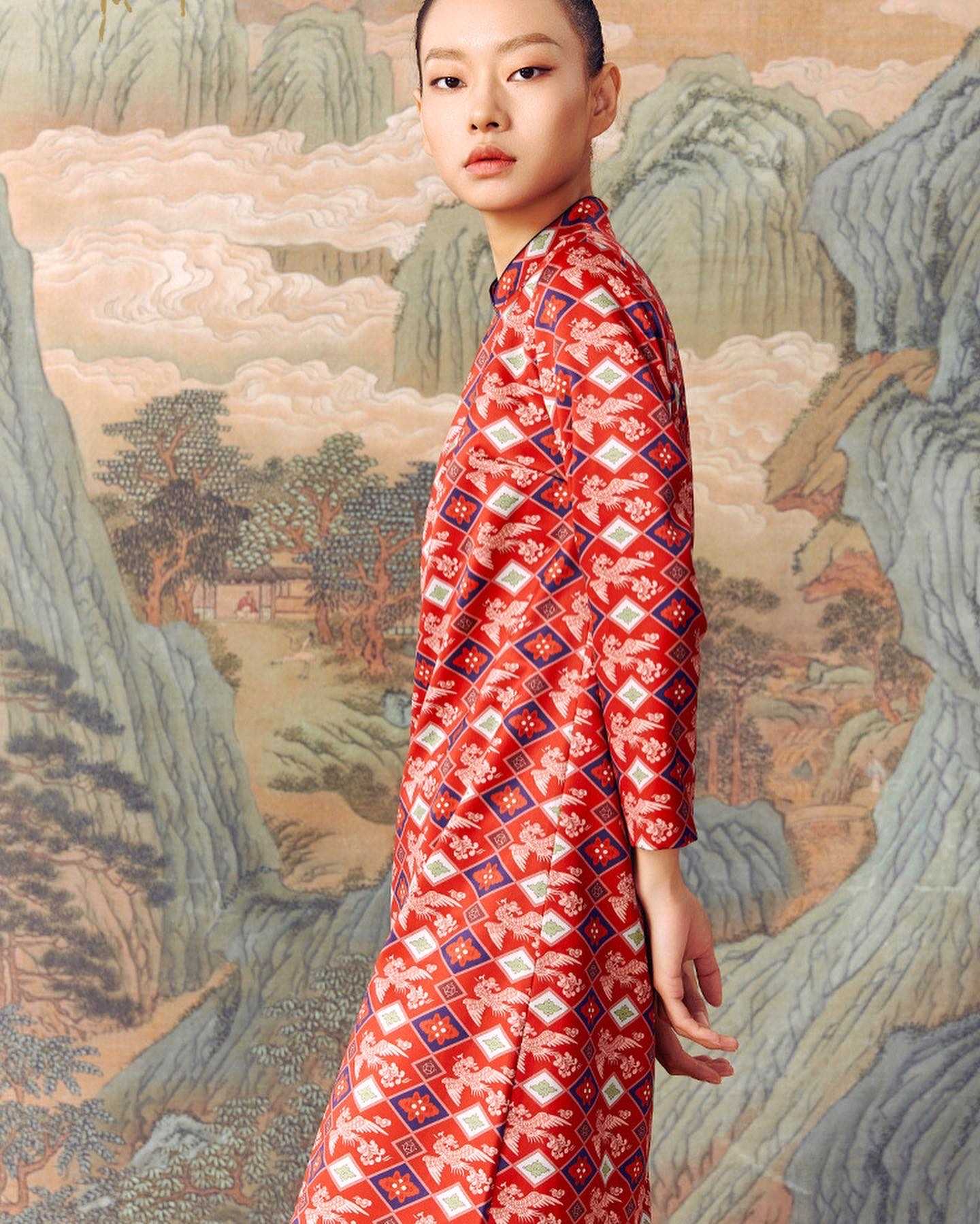 RECLUSE Kaoru/Vintage Chinese Style Dress Contrast Design focuses on the improved dress