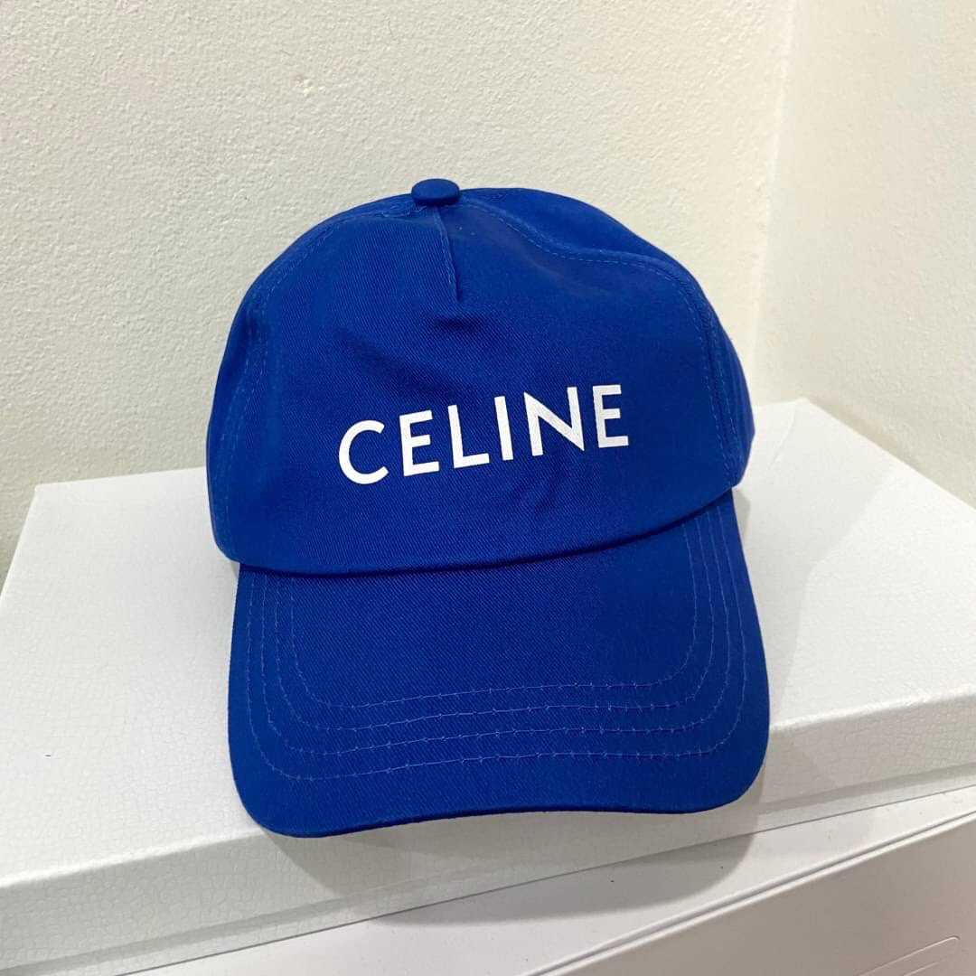 CELINE CLASSIC LOGO PRINT SNAPBACK BASEBALL CAP IN COTTON หมวกแก๊ป แบรนด์ซีลีน สกรีนตัวหนังสือโลโก้
