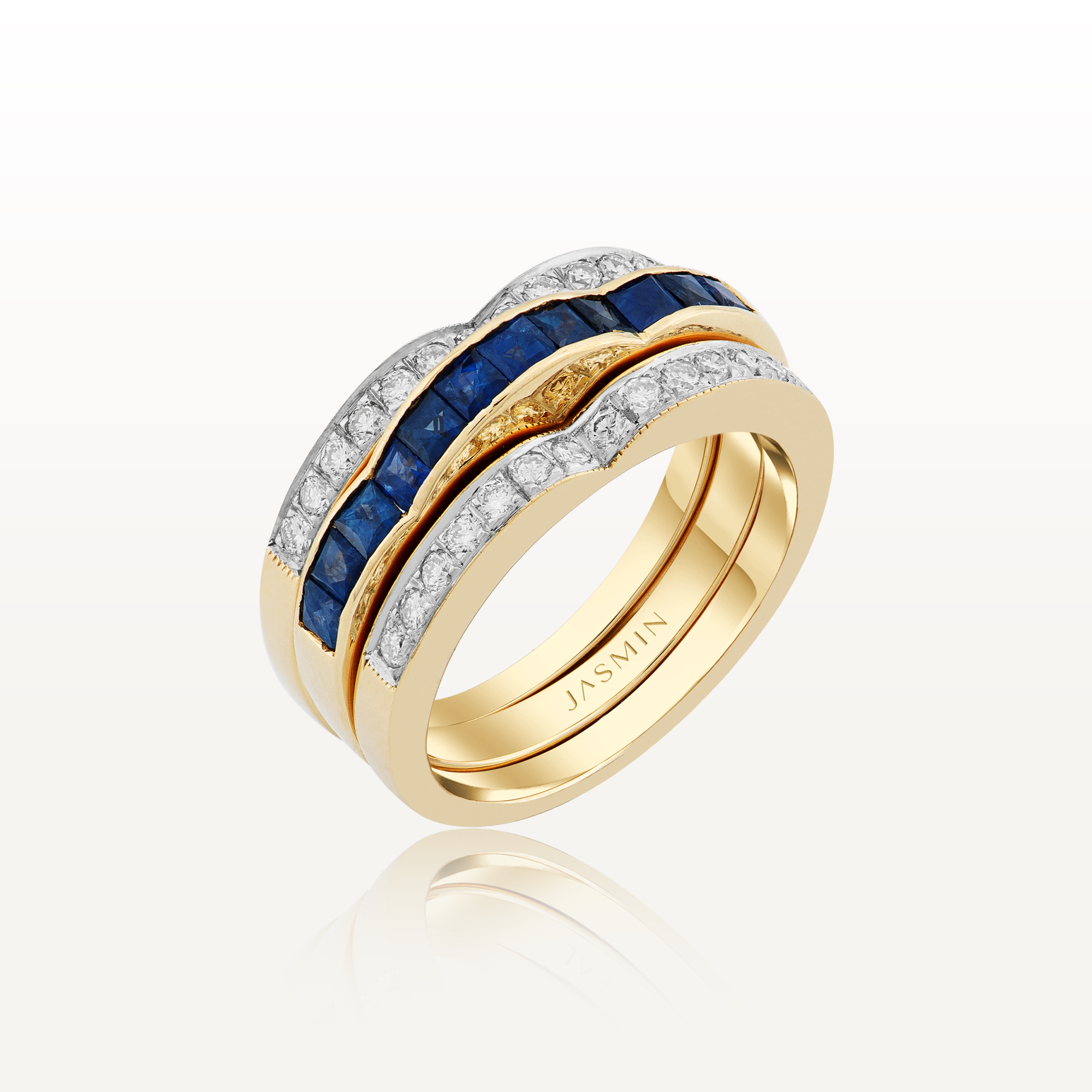 JASMIN Blue Sapphire Stackable Trio Set SG-R14