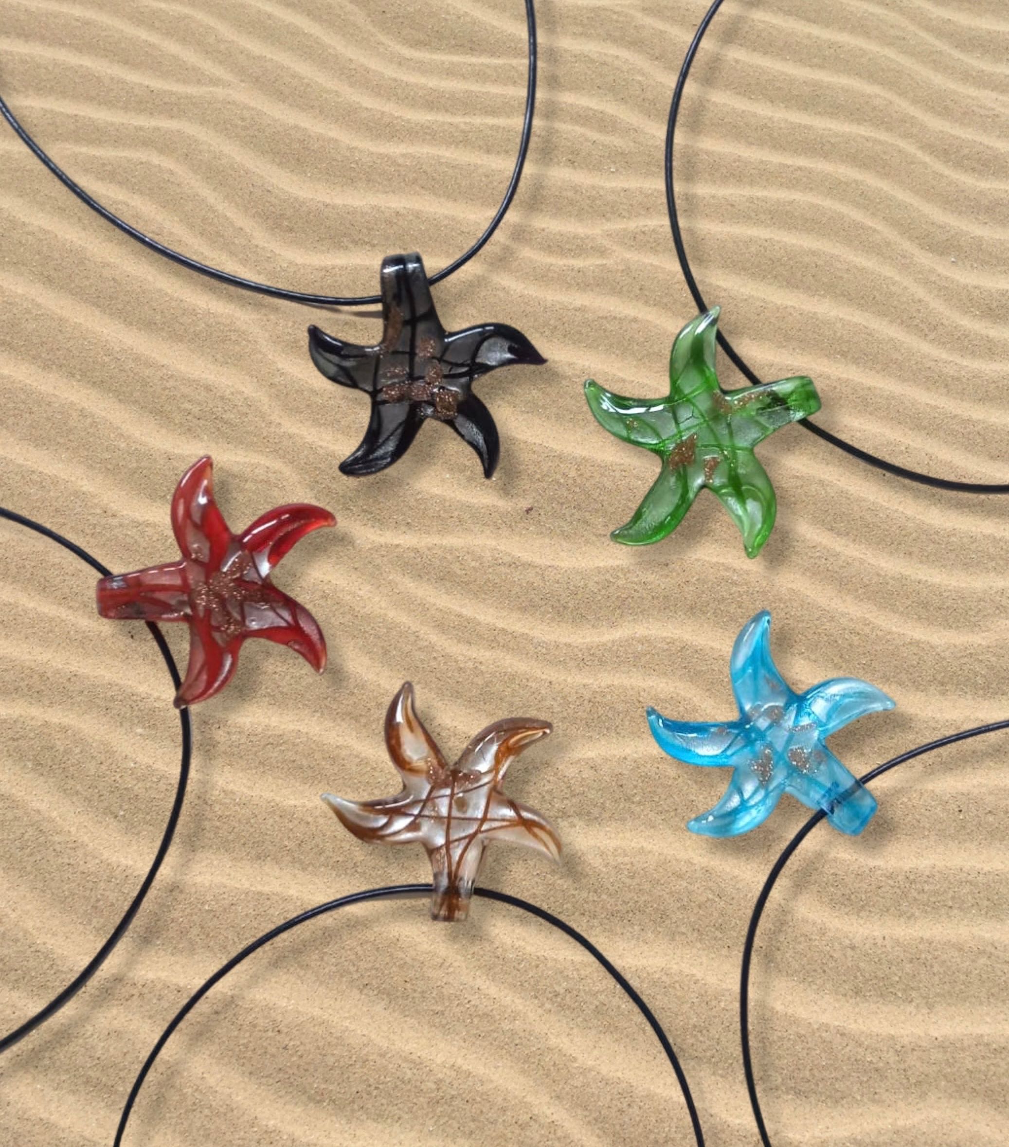 Starfish choker (leather cord) 
