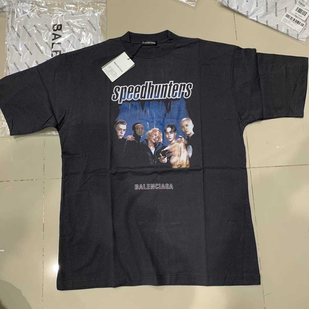 BALENCIAGA SPEED HUNTERS T-SHIRT IN WASH BLACK เสื้อยืดคอกลมแขนสั้น บาลองเซียก้า สปีดฮันเตอร์