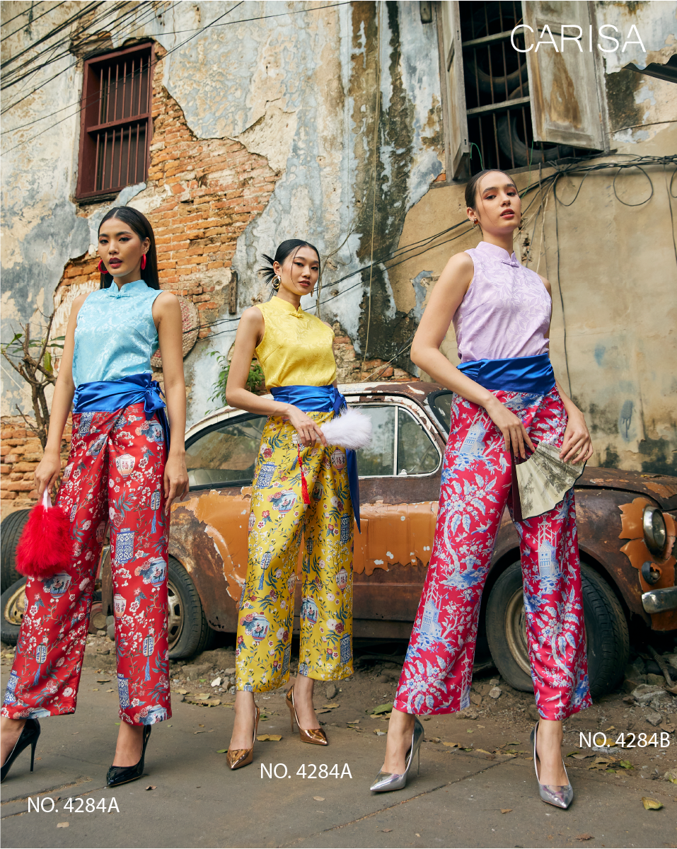 กางเกง warp pant ใส่สบายสุด สาวๆห้ามพลาด!! ลายดอกไม้สวย งานตัดเย็บอย่างดี [4284A]