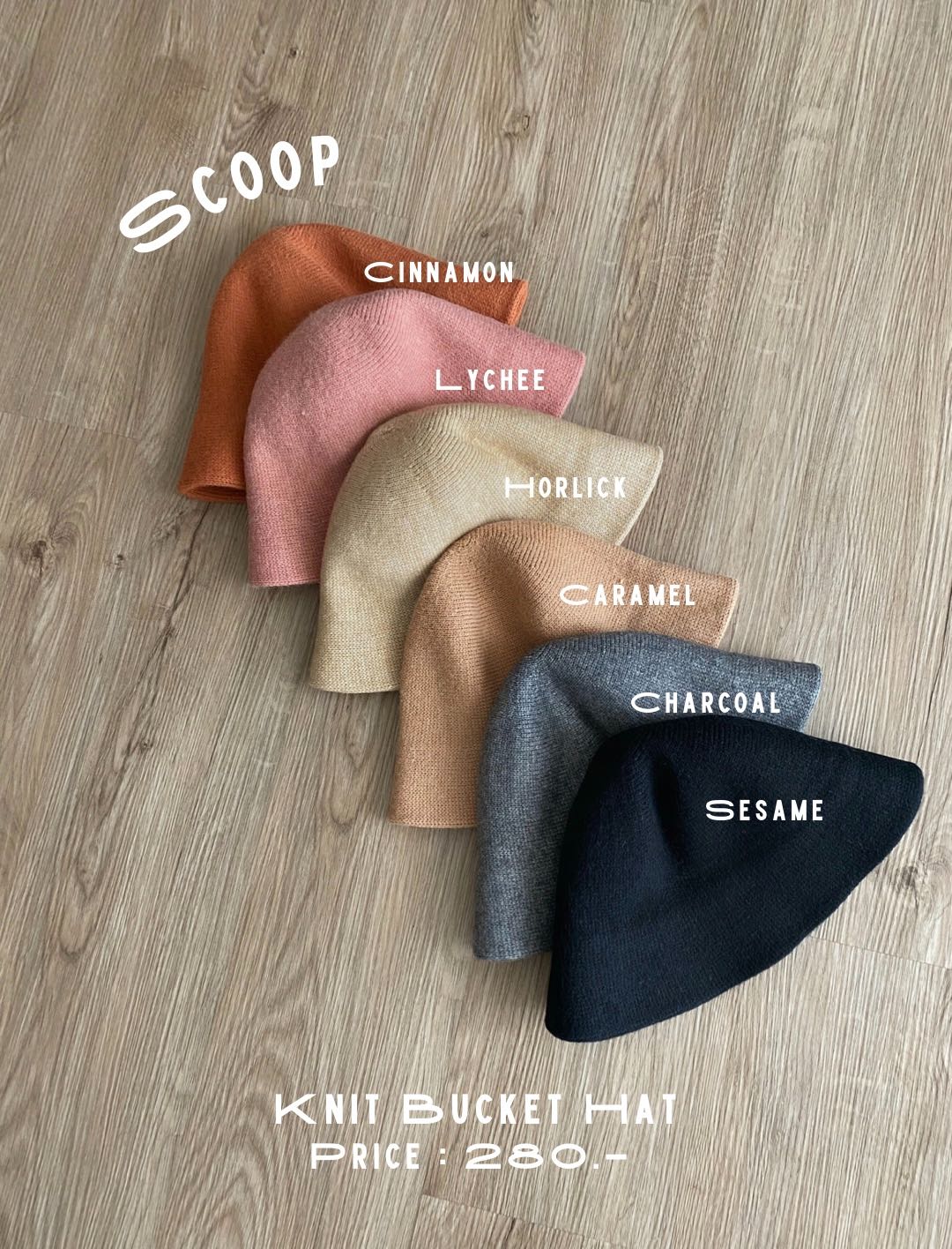 scoop knit bucket hat 6 colors