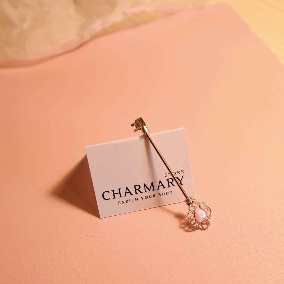 [สินค้าพร้อมส่ง✨],จิวดามหู The Love Key 💖 ขนาด 1.6 mm