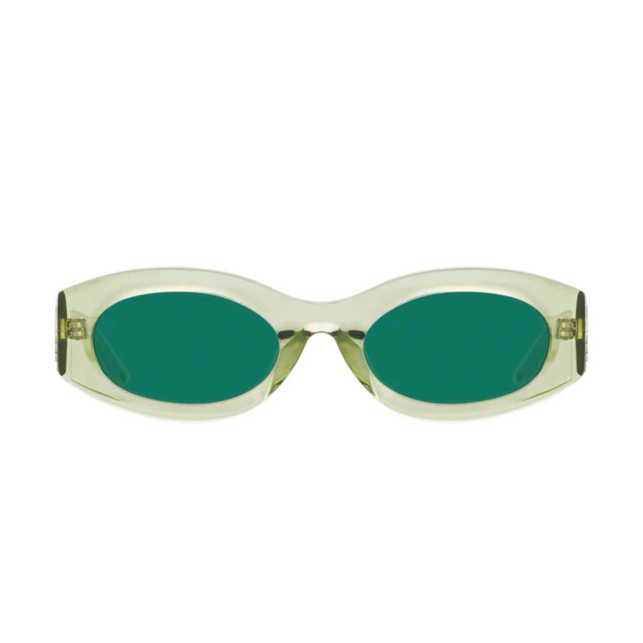 THE ATTICO BERTA OVAL SUNGLASSES IN LIME