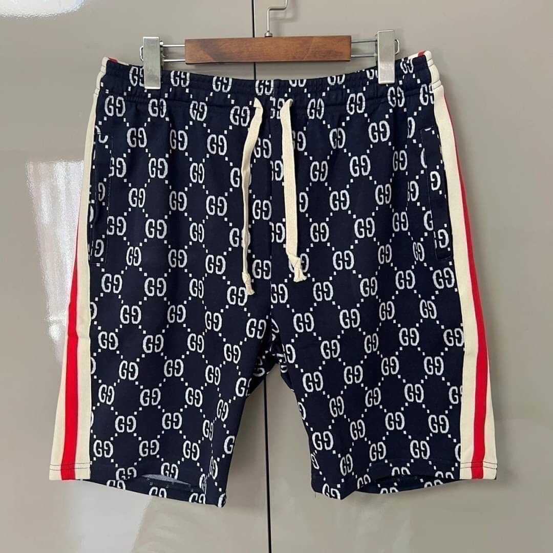 GUCCI GG JACQUARD JERSEY SHORTS NAVY IVORY กางเกงขาสั้น เอวยางยืด แบรนด์กุชชี่ สีกรมท่า