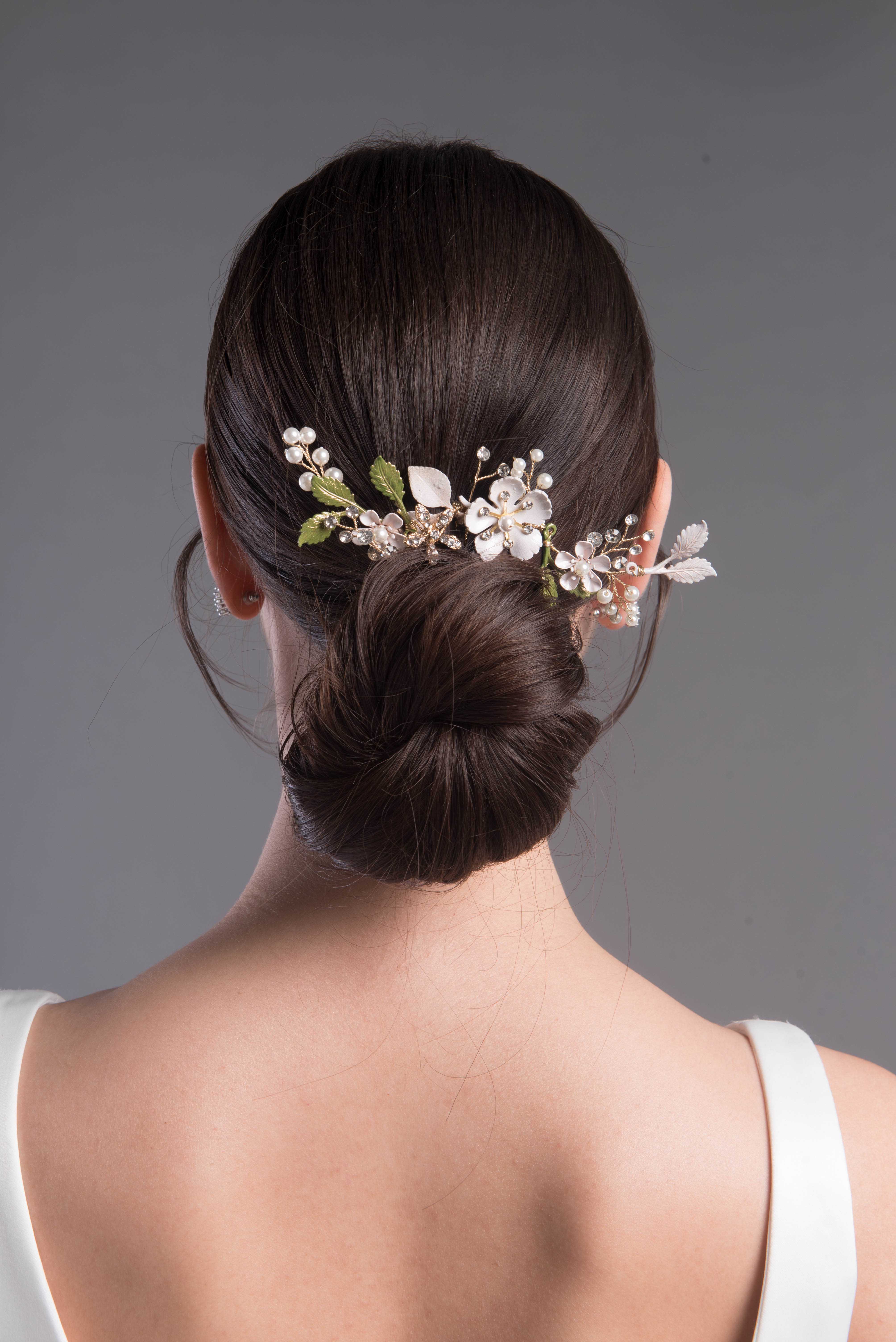 Bride's comb with Pink Flora (พร้อมส่ง)
