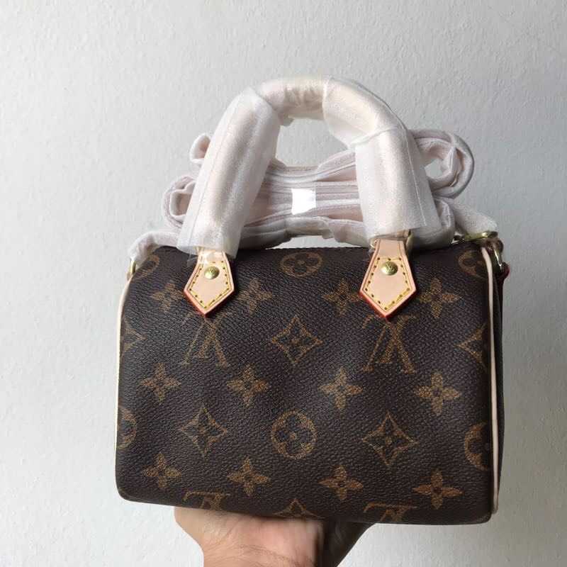 LOUIS VUITTON SPEEDY MONOGRAM CANVAS MINI CROSSBODY BAG กระเป๋าหลุยส์วิตตอง ทรงหมอน