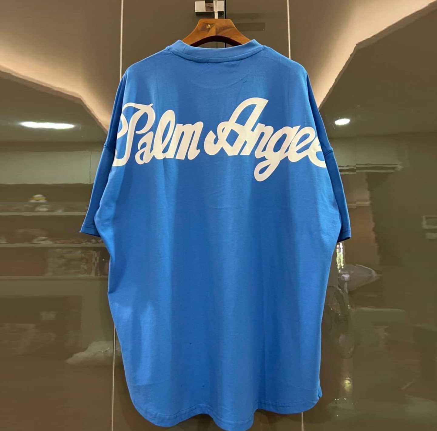 PALM ANGELS PA LOGO PRINT COTTON T-SHIRT เสื้อยืดคอกลมแขนสั้น แบรนด์ปาล์มแองเจิล
