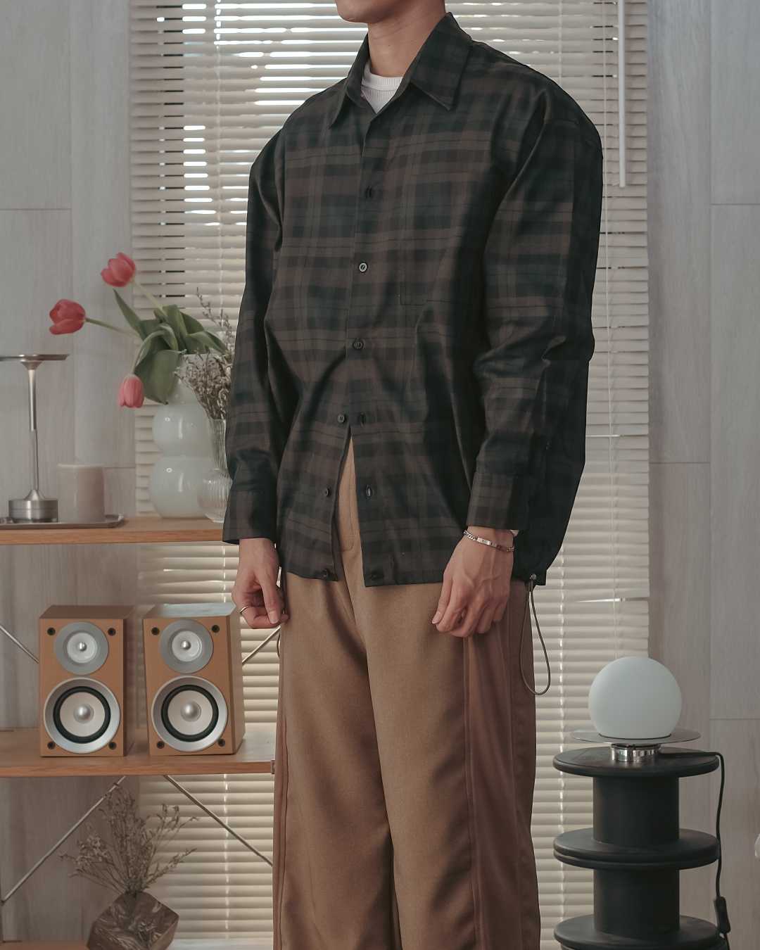 FW22/04 Plaid Functional Overshirt in Dark Green (LIMITED)