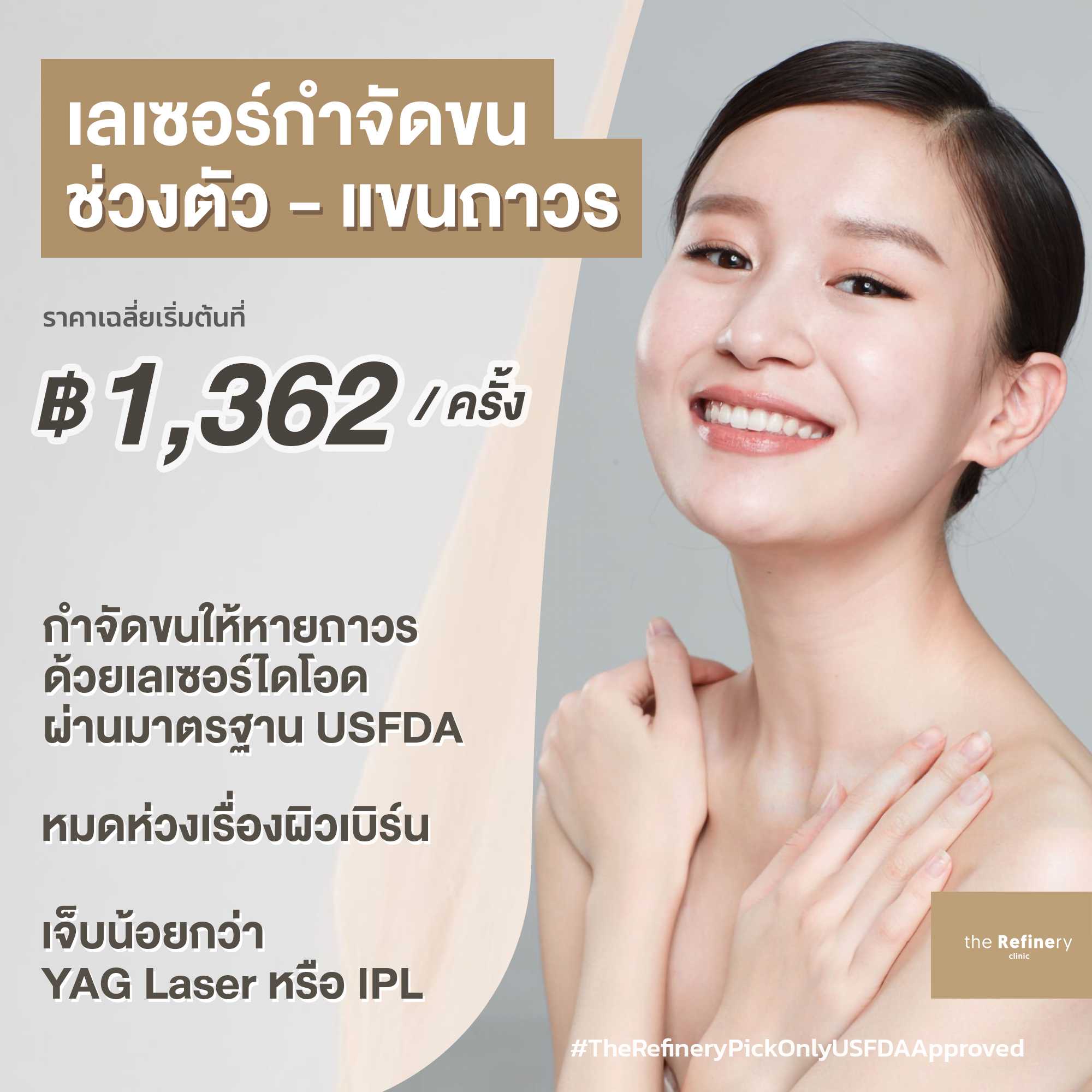เลเซอร์กำจัดขนช่วงตัว-แขน (Body) - Diology Hair Removal
