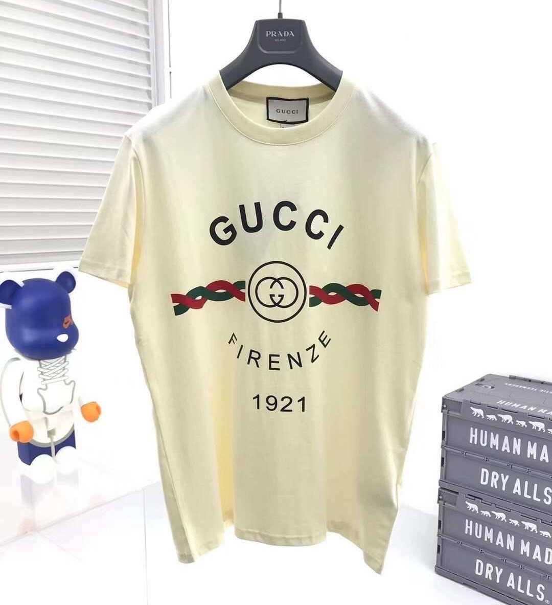 GUCCI COTTON JERSEY 'GUCCI FIRENZE 1921' T-SHIRT เสื้อยืดคอกลมแขนสั้น แบรนด์กุชชี่