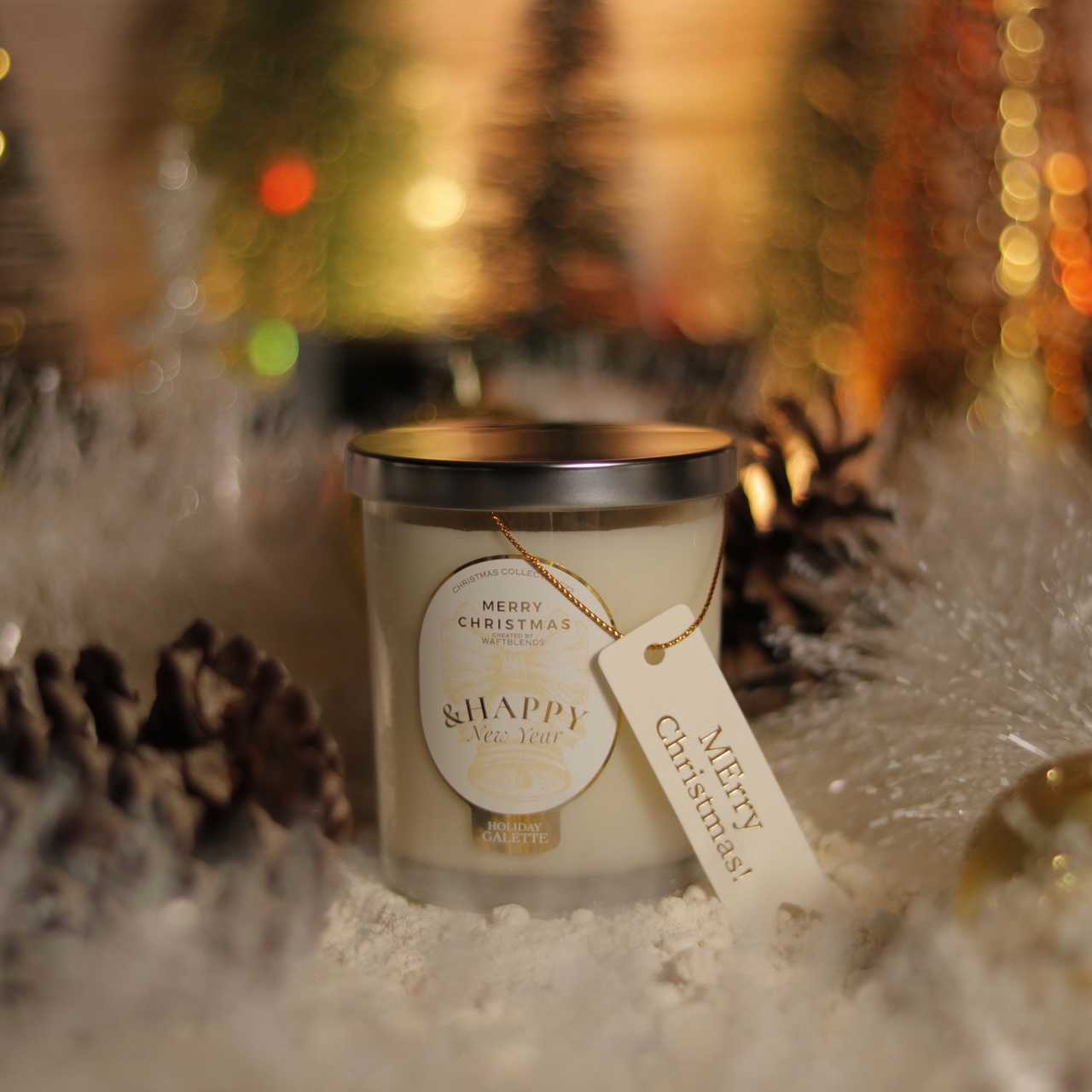 🎡🎠🎅🏻 Waftblends เทียนหอม 165G Christmas coll’22 🎄🎅🏻 แก้วพร้อมฝาอะลูมิเนียมสีเงิน