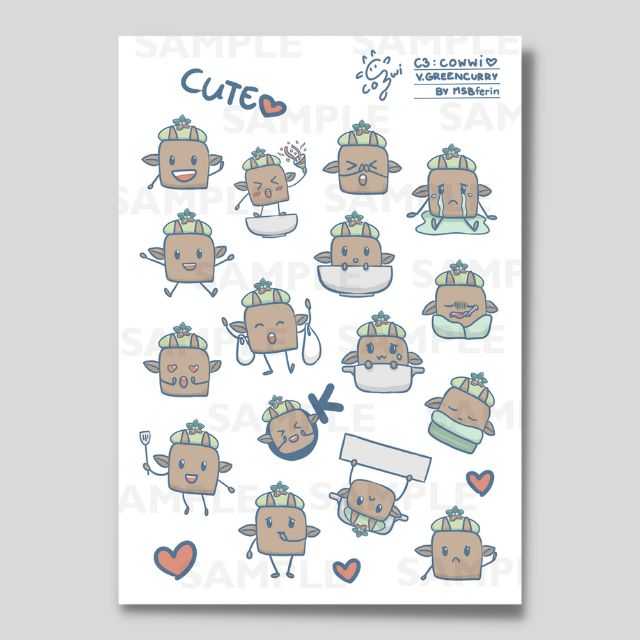 Cowwi Sticker - Green Curry [origin]