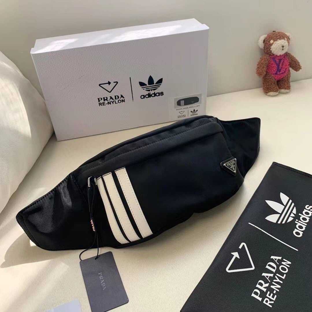 BLACK ADIDAS FOR PRADA RE-NYLON BELT BAG กระเป๋าคาดอก แบรนด์ปราด้า และอดิดาส