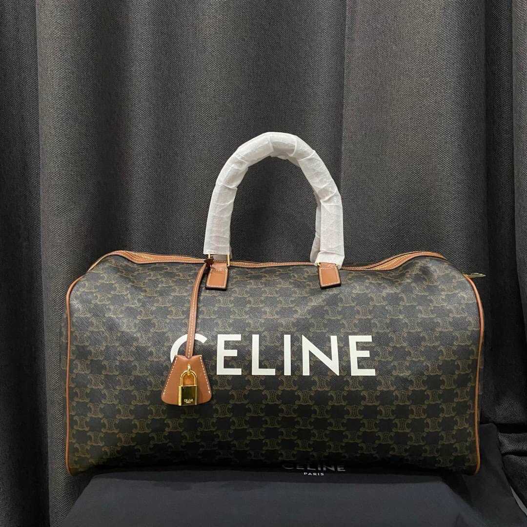 CELINE TRIOMPHE MONOGRAM CANVAS KEEPALL กระเป๋าเดินทางแบบถือ ซีลีน