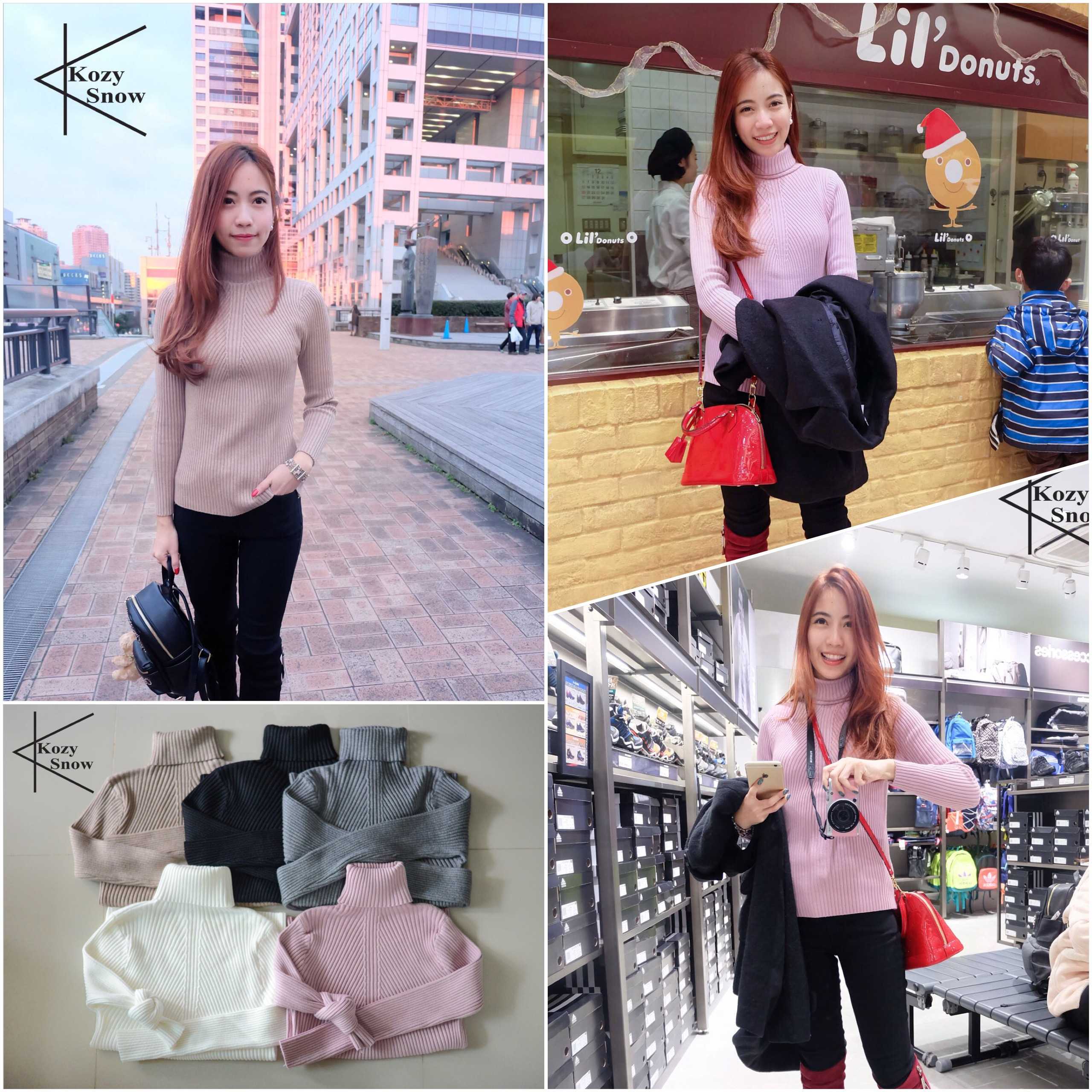 KozySnow T06 เสื้อสเวตเตอร์ เเสื้อสเวตเตอร์ผู้หญิง เสื้อสเวตเตอร์ไหมพรม เสื้อสเวตเตอร์แขนยาว