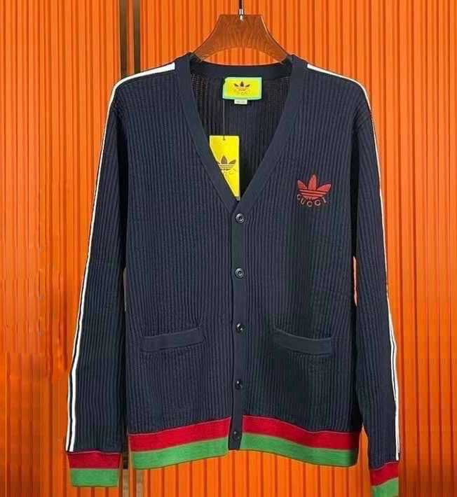 GUCCI X ADIDAS VISCOSE CARDIGAN DARK BLUE เสื้อคลุมคาร์ดิแกน แบรนด์กุชชี่ อดิดาส