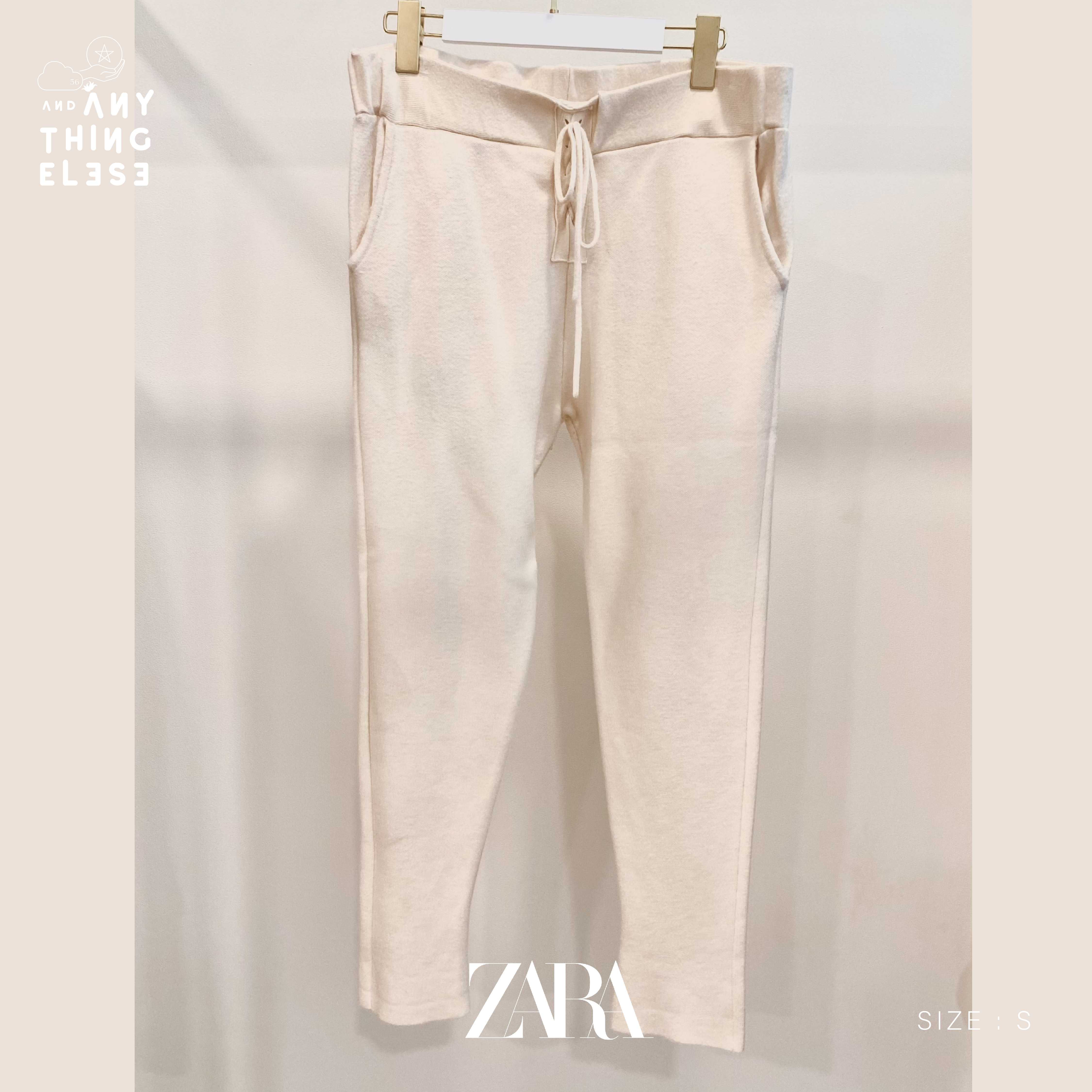 [USED] ZARA KNIT กางเกงสีครีม (size S / เอว 26)