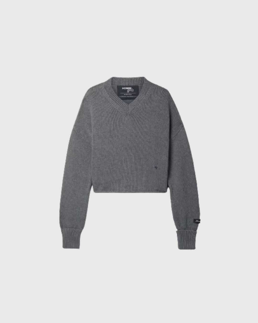 Hommegirls | Cropped V Neck Sweater