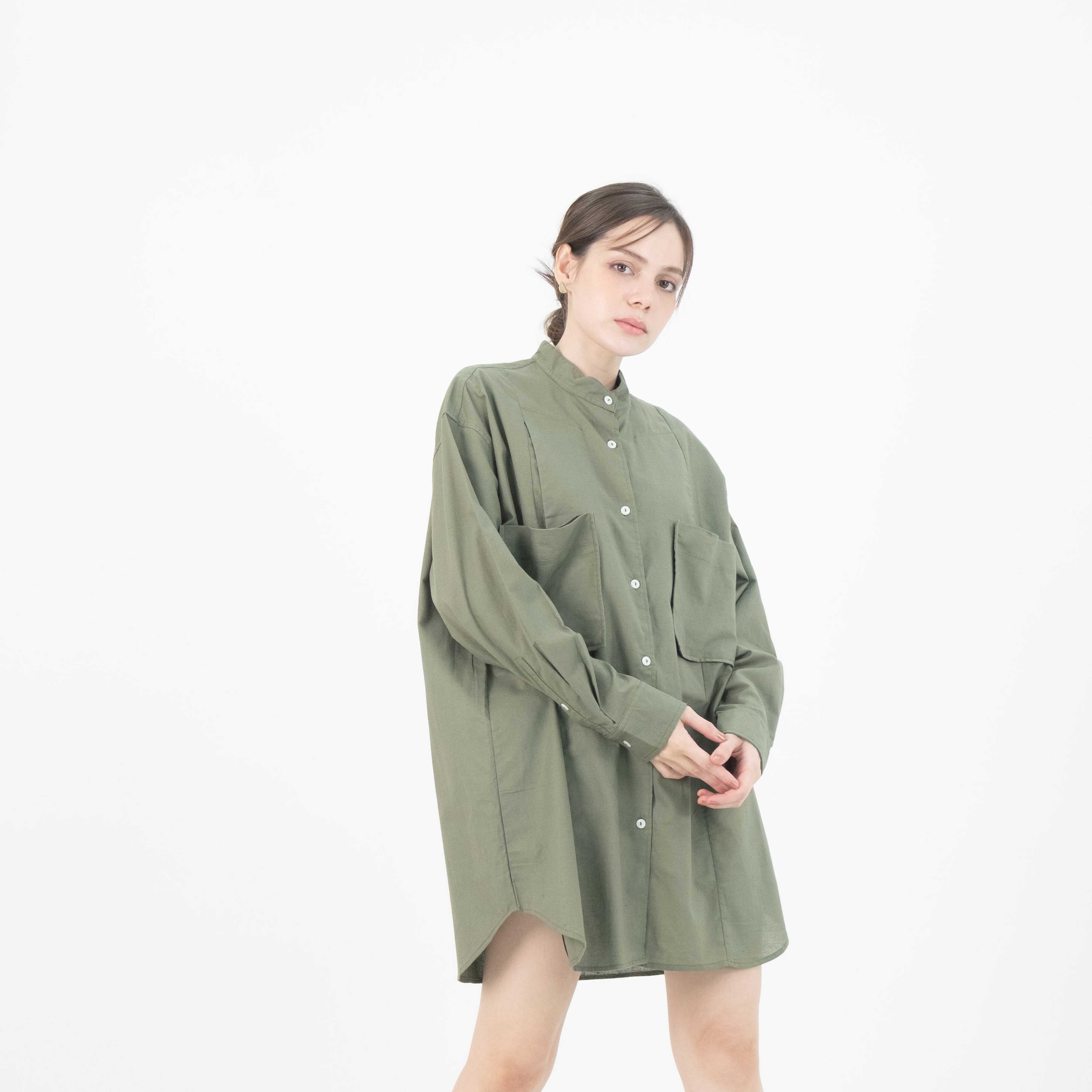QueenCows ชุดให้นม Tess Dress Shirt (Olive)