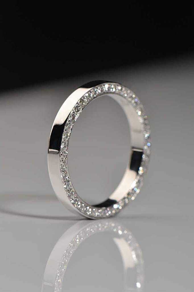 Crystal diamond ring