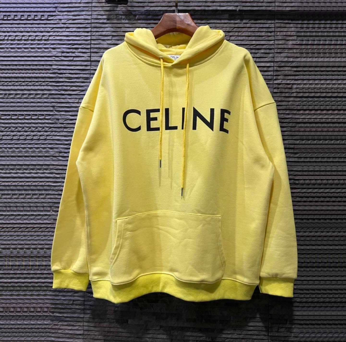 CELINE CLASSIC LOGO PRINT COTTON HOODIE SWEATER เสื้อฮู้ดกันหนาวแขนยาว แบรนด์ซีลีน